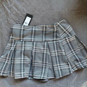 SHEIN Black and White Checkered Mini Skirt